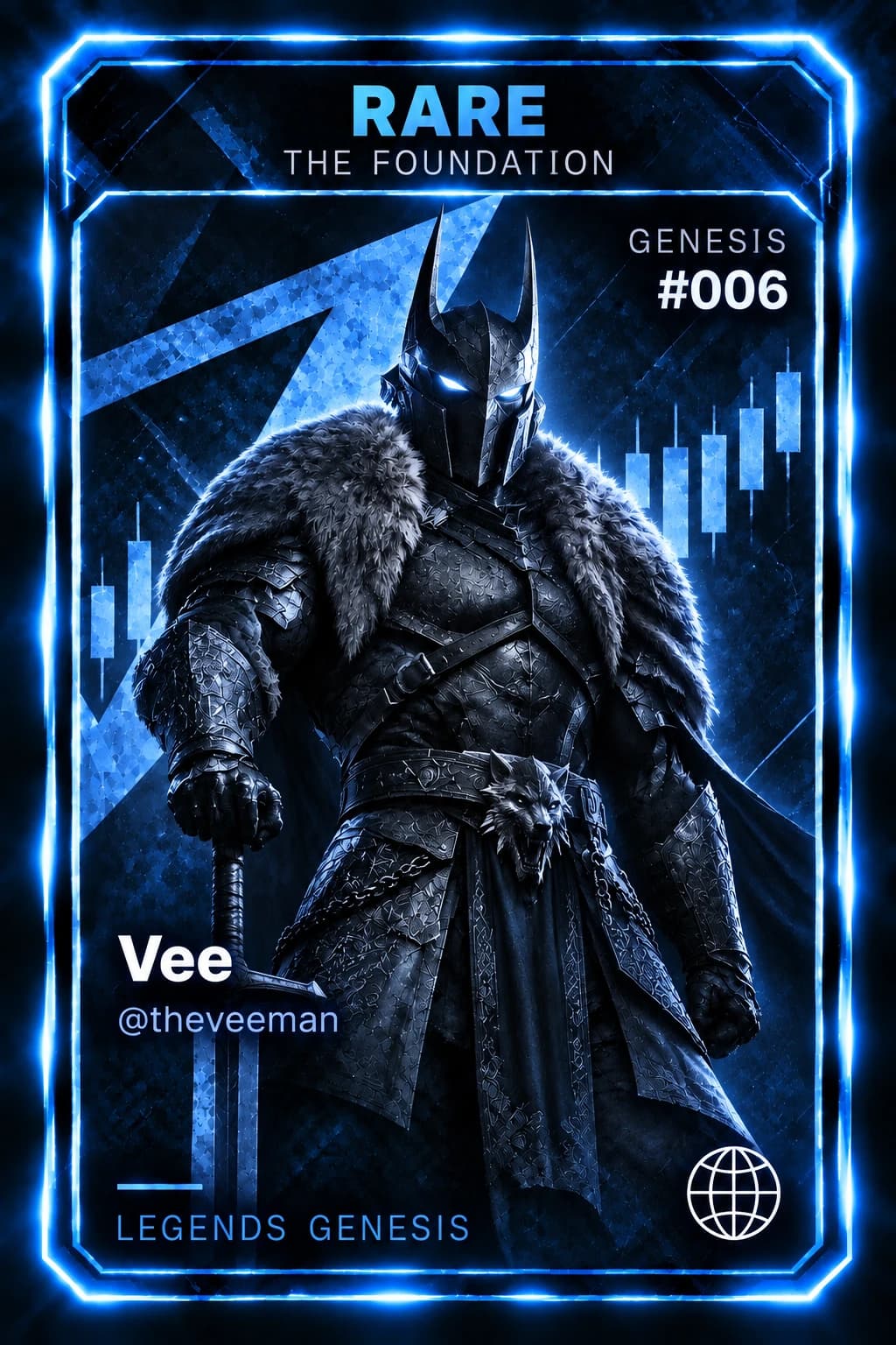 Vee, @theveeman — rare, The Foundation, Legends Genesis number 006